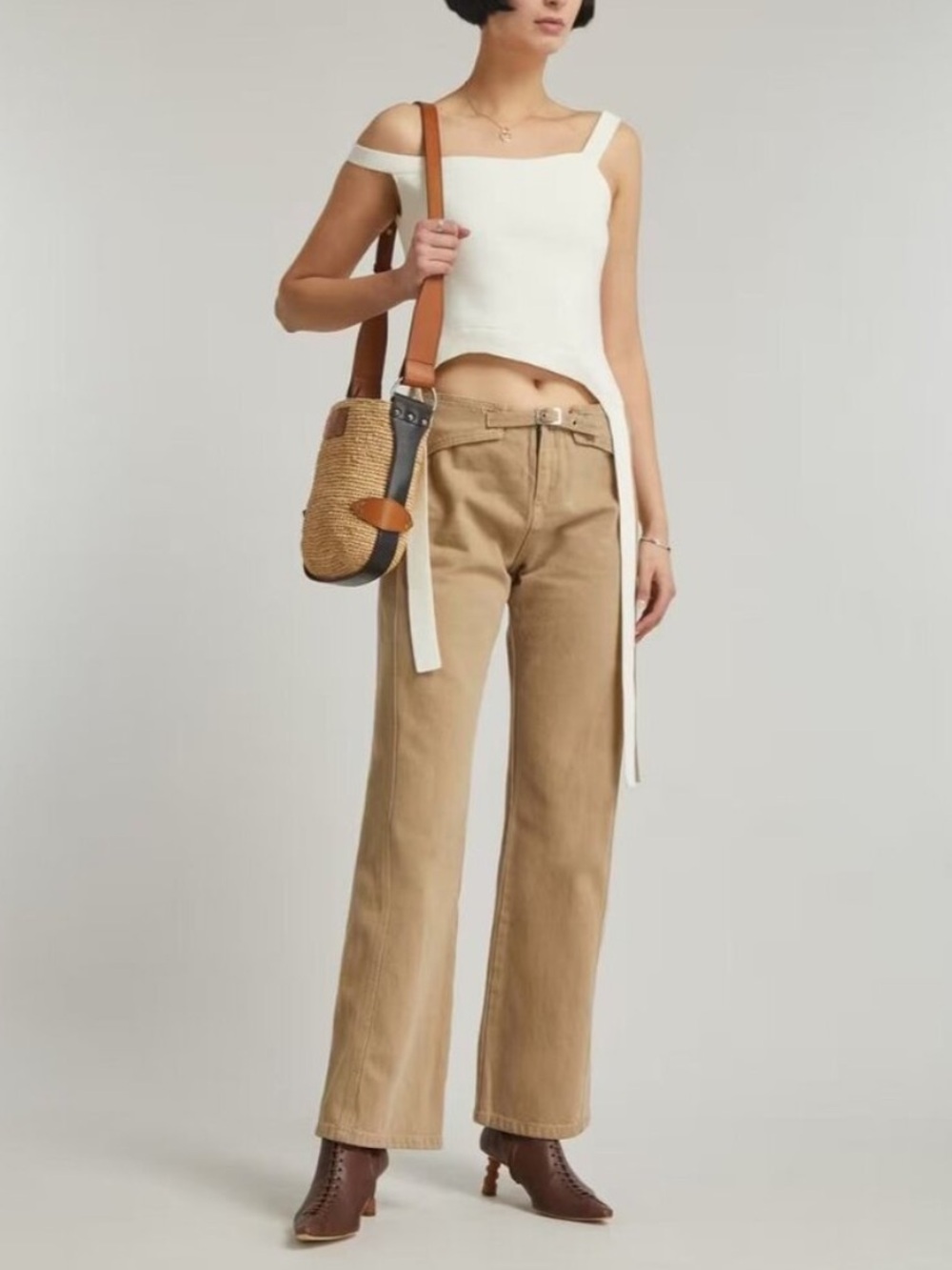 Gimaguas Nicole Trousers Womens Brown Denim Pants